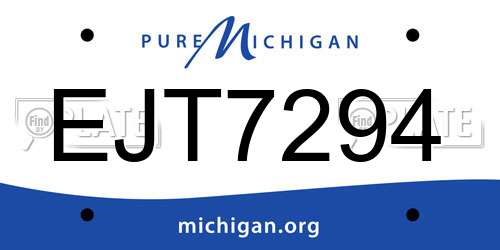 EJT7294 Michigan License Plate