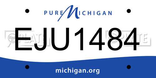 EJU1484 Michigan License Plate