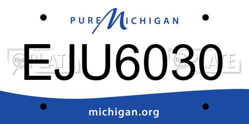 EJU6030 Michigan License Plate