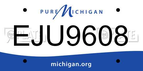 EJU9608 Michigan License Plate