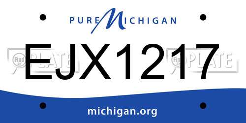EJX1217 Michigan License Plate