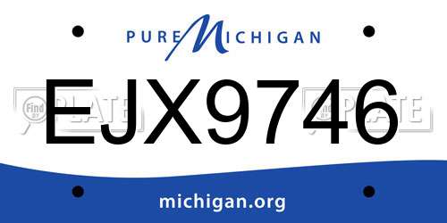 EJX9746 Michigan License Plate
