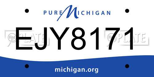 EJY8171 Michigan License Plate