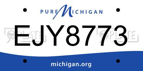 EJY8773 Michigan License Plate