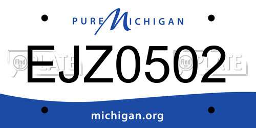 EJZ0502 Michigan License Plate