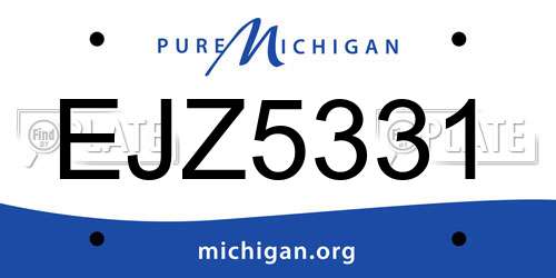 EJZ5331 Michigan License Plate