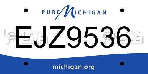 EJZ9536 Michigan License Plate