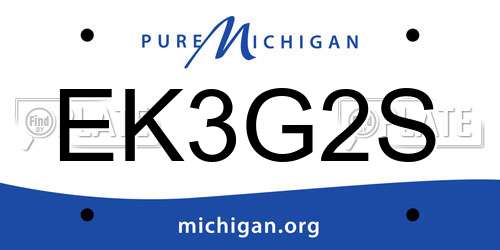 EK3G2S Michigan License Plate