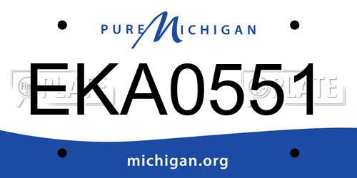 EKA0551 Michigan License Plate