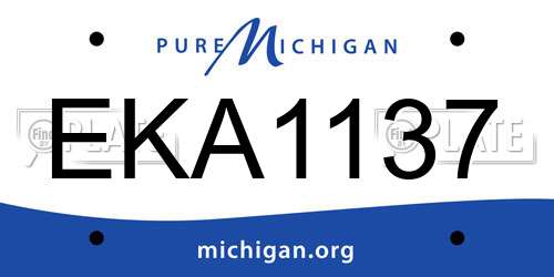 EKA1137 Michigan License Plate