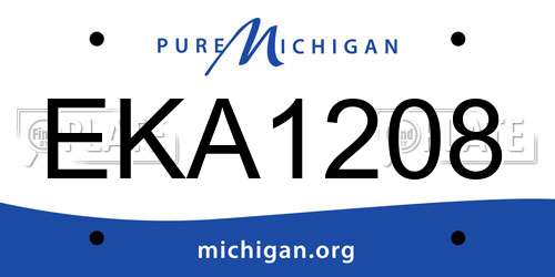 EKA1208 Michigan License Plate