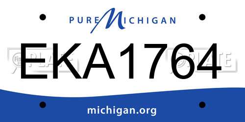 EKA1764 Michigan License Plate