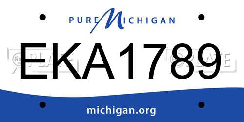 EKA1789 Michigan License Plate
