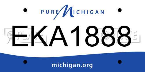 EKA1888 Michigan License Plate