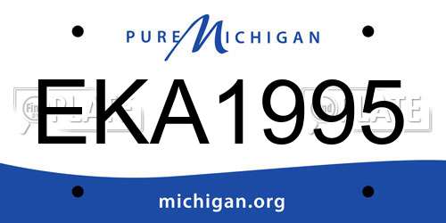 EKA1995 Michigan License Plate