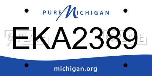 EKA2389 Michigan License Plate