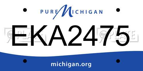 EKA2475 Michigan License Plate