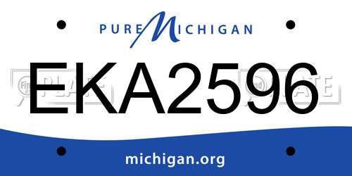 EKA2596 Michigan License Plate
