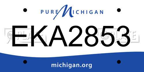 EKA2853 Michigan License Plate