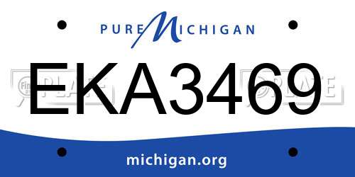 EKA3469 Michigan License Plate