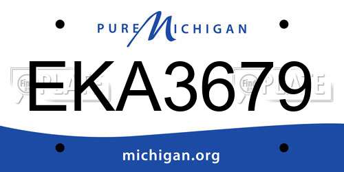 EKA3679 Michigan License Plate