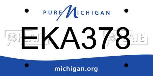 EKA378 Michigan License Plate