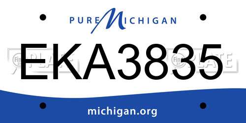 EKA3835 Michigan License Plate