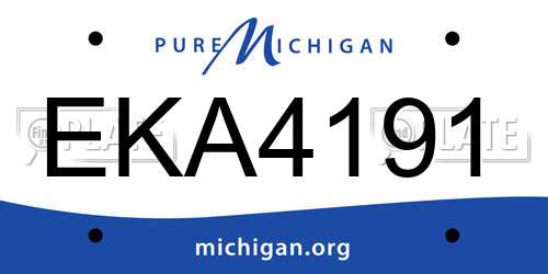 EKA4191 Michigan License Plate