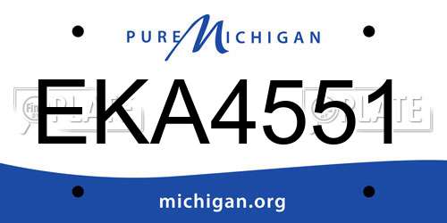 EKA4551 Michigan License Plate