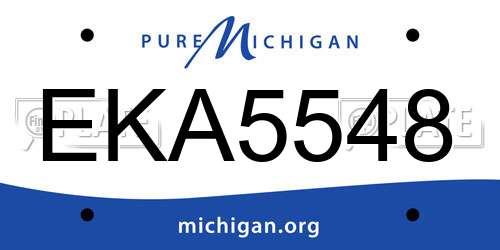 EKA5548 Michigan License Plate
