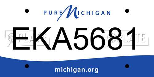 EKA5681 Michigan License Plate