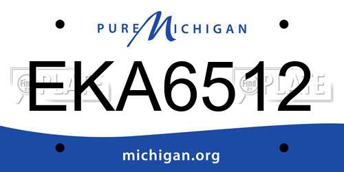 EKA6512 Michigan License Plate