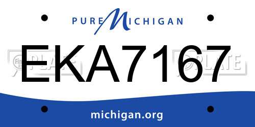 EKA7167 Michigan License Plate