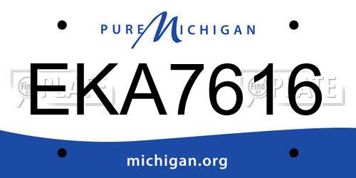 EKA7616 Michigan License Plate