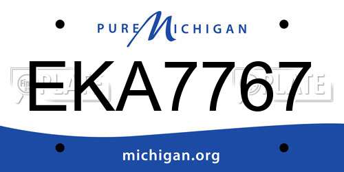 EKA7767 Michigan License Plate