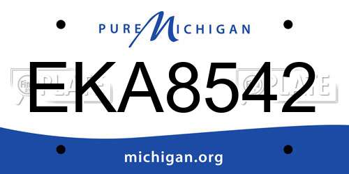 EKA8542 Michigan License Plate