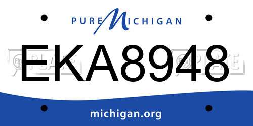 EKA8948 Michigan License Plate