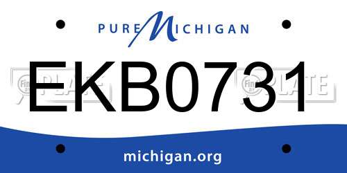EKB0731 Michigan License Plate