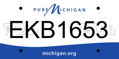 EKB1653 Michigan License Plate