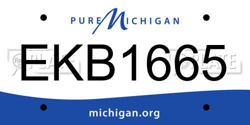 EKB1665 Michigan License Plate