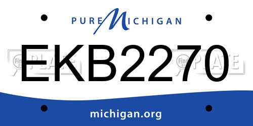 EKB2270 Michigan License Plate