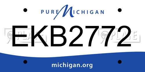 EKB2772 Michigan License Plate