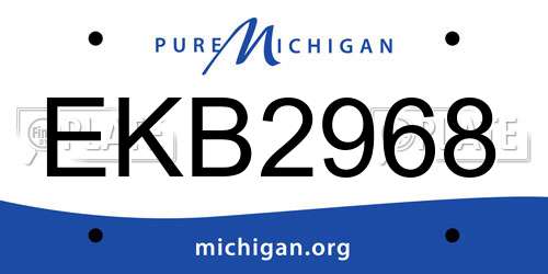 EKB2968 Michigan License Plate