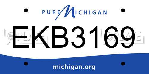 EKB3169 Michigan License Plate