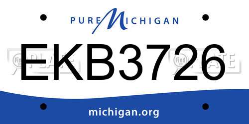 EKB3726 Michigan License Plate
