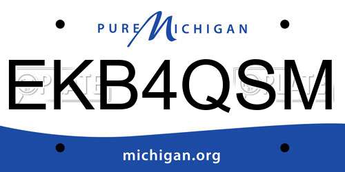 EKB4QSM Michigan License Plate
