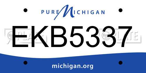 EKB5337 Michigan License Plate