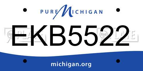 EKB5522 Michigan License Plate