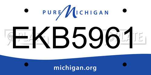 EKB5961 Michigan License Plate