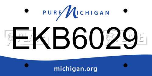 EKB6029 Michigan License Plate